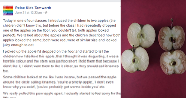 Before Students Arrive, Teacher THROWS An Apple ON THE FLOOR. When The Kids Get To Class, She Uses The Apple To...