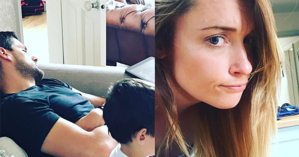 Mom Posts Side-By-Side Pictures After A Night Of Drinking To Show How Differently Parents Handle Hangovers
